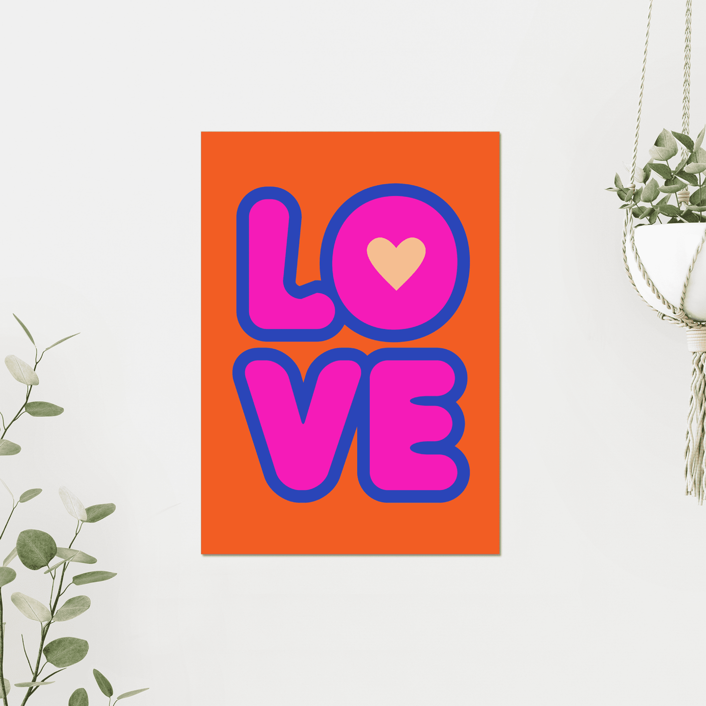We LOVE this bright and bold typography print. A statement mix of orange, pink and blue. This quirky and colourful design is sure to make an impact, and will definitely get your visitors asking where you've been shopping... make sure you tell them, Cuddles In The Kitchen!