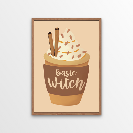 This basic b*tch loves pumpkin spice lattes, so we've got the perfect print for fans of this seasonal drink! Our Basic Witch Latte Art Print features a fun twist on a classic latte. Grab one today to add some sass to your house!