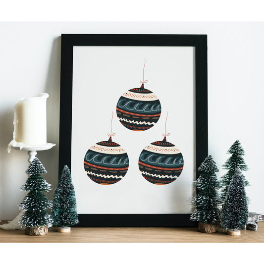 This festive and quirky print is perfect for adding a touch of bohemian style to your holiday decor. It's available in three sizes (A4, A3, A2), so you can choose the perfect fit for your space. And what's more, it makes a great gift for the holidays!