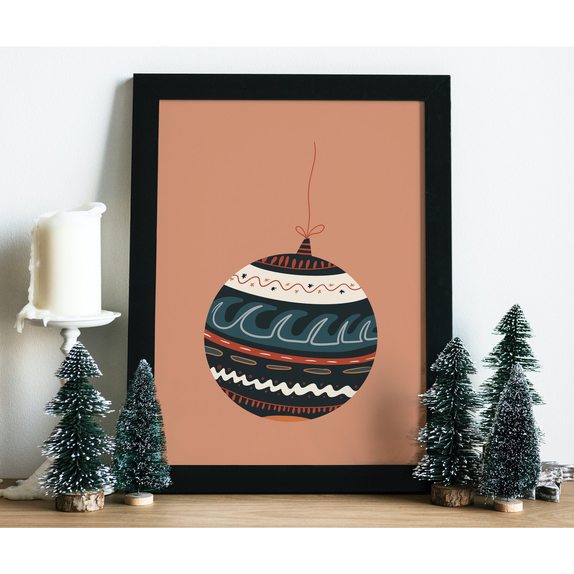 Boho Christmas Bauble Festive Print | Christmas gifts and decor ...