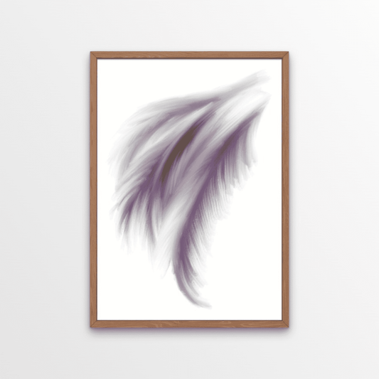 A thoughtful and dreamy feather print. Striking and simple in black and dusky purple watercolour tones. We love the soft and dreamy vibes of this design. A relaxing and soothing style, perfect in the bedroom.