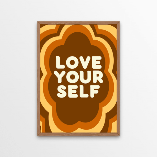 We love this groovy typography print. A positive affirmation with retro vibes, in shades of orange, brown and cream.  This quirky design is sure to make an impact, and will definitely get your visitors asking where you've been shopping... make sure you tell them, Cuddles In The Kitchen!