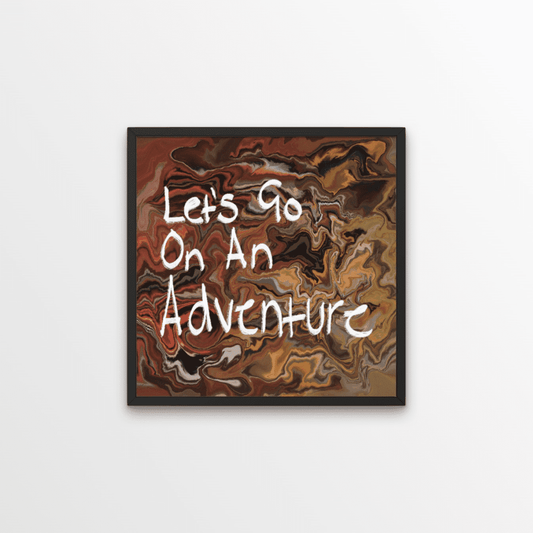 A trippy wanderlust inspired print, featuring a marble paint effect background and oil brush style typography.  With its bold and quirky design, it's perfect for the adventure lover.