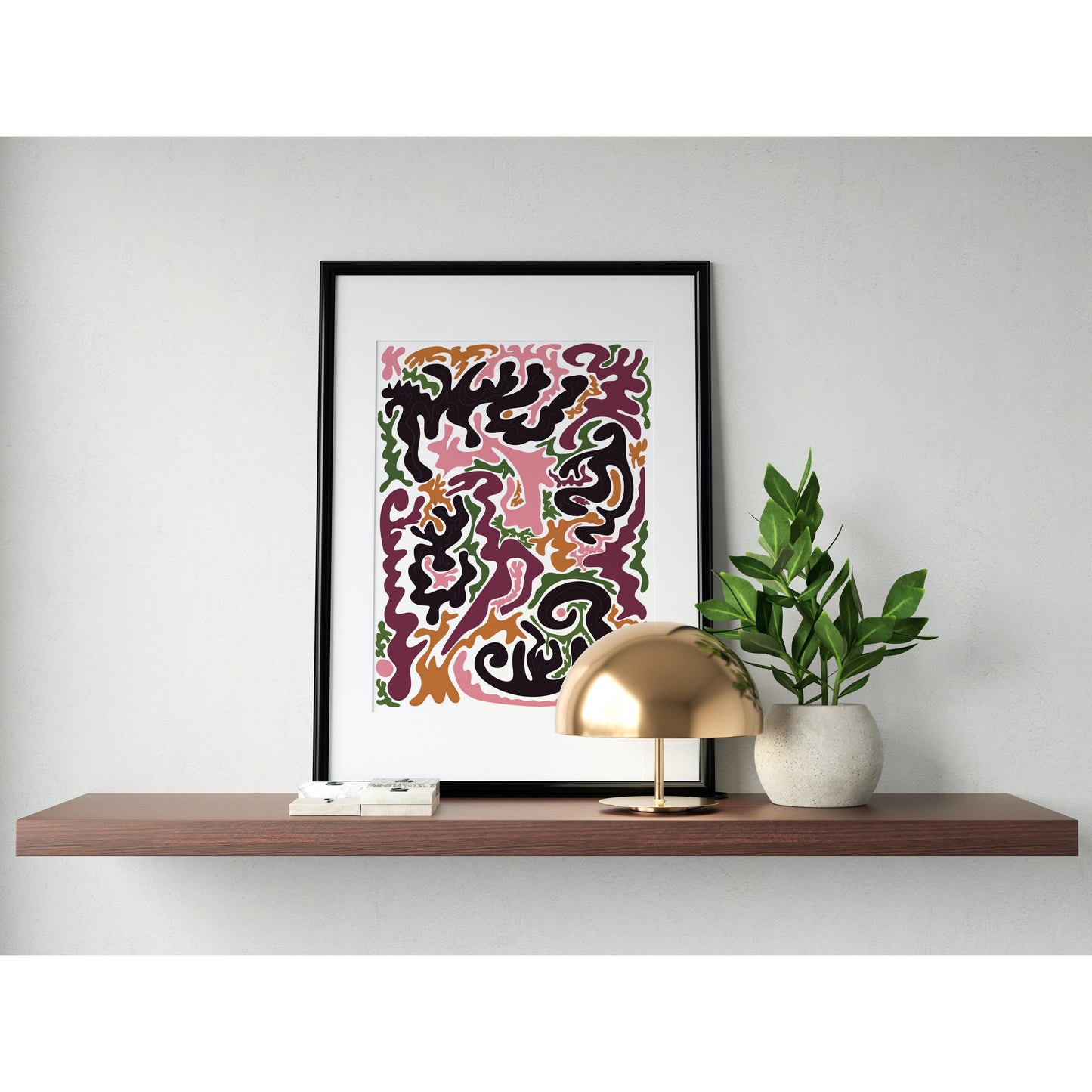 This unique abstract art print is just the thing to add a touch of warmth and personality to your home this autumn. Featuring rich, warm colours, it's sure to become a standout piece in your home décor.