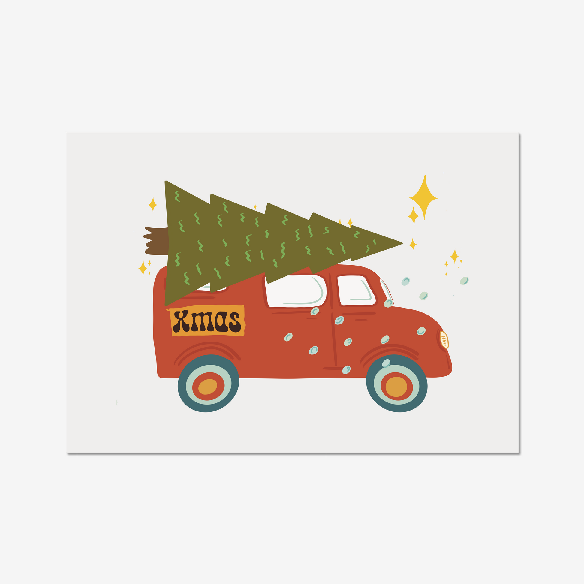 Looking for a festive way to get your kids excited about Christmas? This adorable delivery truck art print is perfect! They'll love imagining their presents inside the truck, and you'll love the cute design. 
