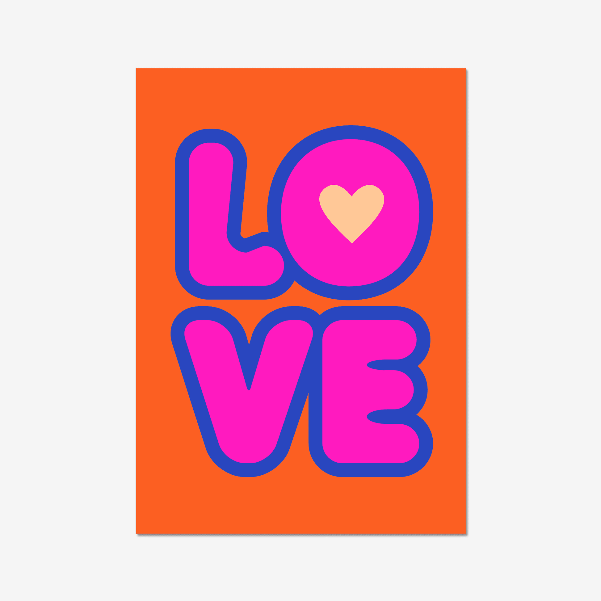 We LOVE this bright and bold typography print. A statement mix of orange, pink and blue. This quirky and colourful design is sure to make an impact, and will definitely get your visitors asking where you've been shopping... make sure you tell them, Cuddles In The Kitchen!